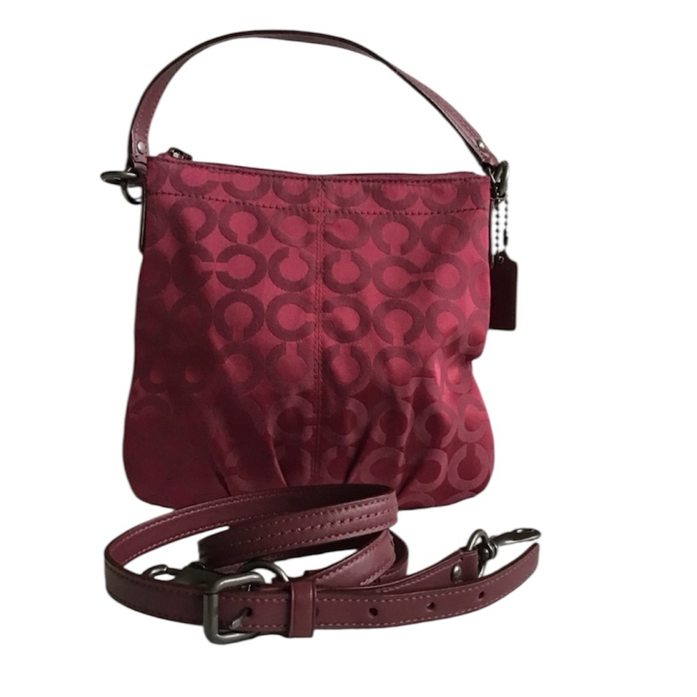 Vintage Coach Plum Cherry Brooke Op Art Handbag